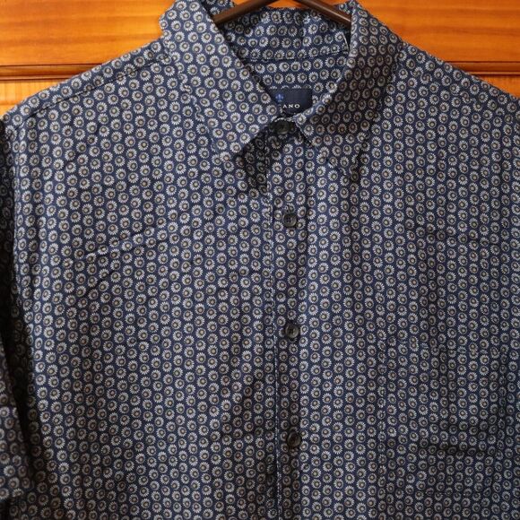 Toscano Men's LG Floral Print Short Sleeve Cotton Camp Shirt Resort Wear - Picture 3 of 8